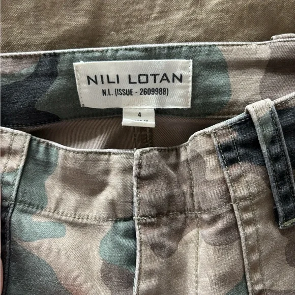 Nili Lotan camouflage print pants, size 2